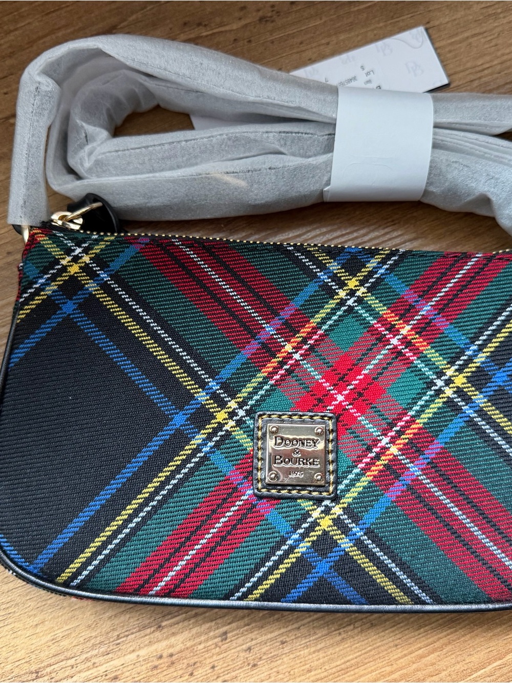 Dooney & Bourke Blue Green Red Tartan Lexi Crossbody
